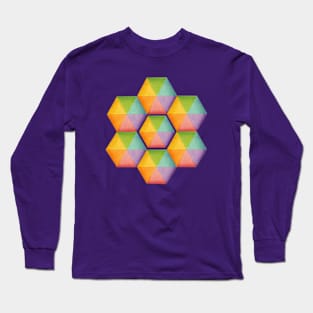 Groovy Rainbow Hexagons Long Sleeve T-Shirt